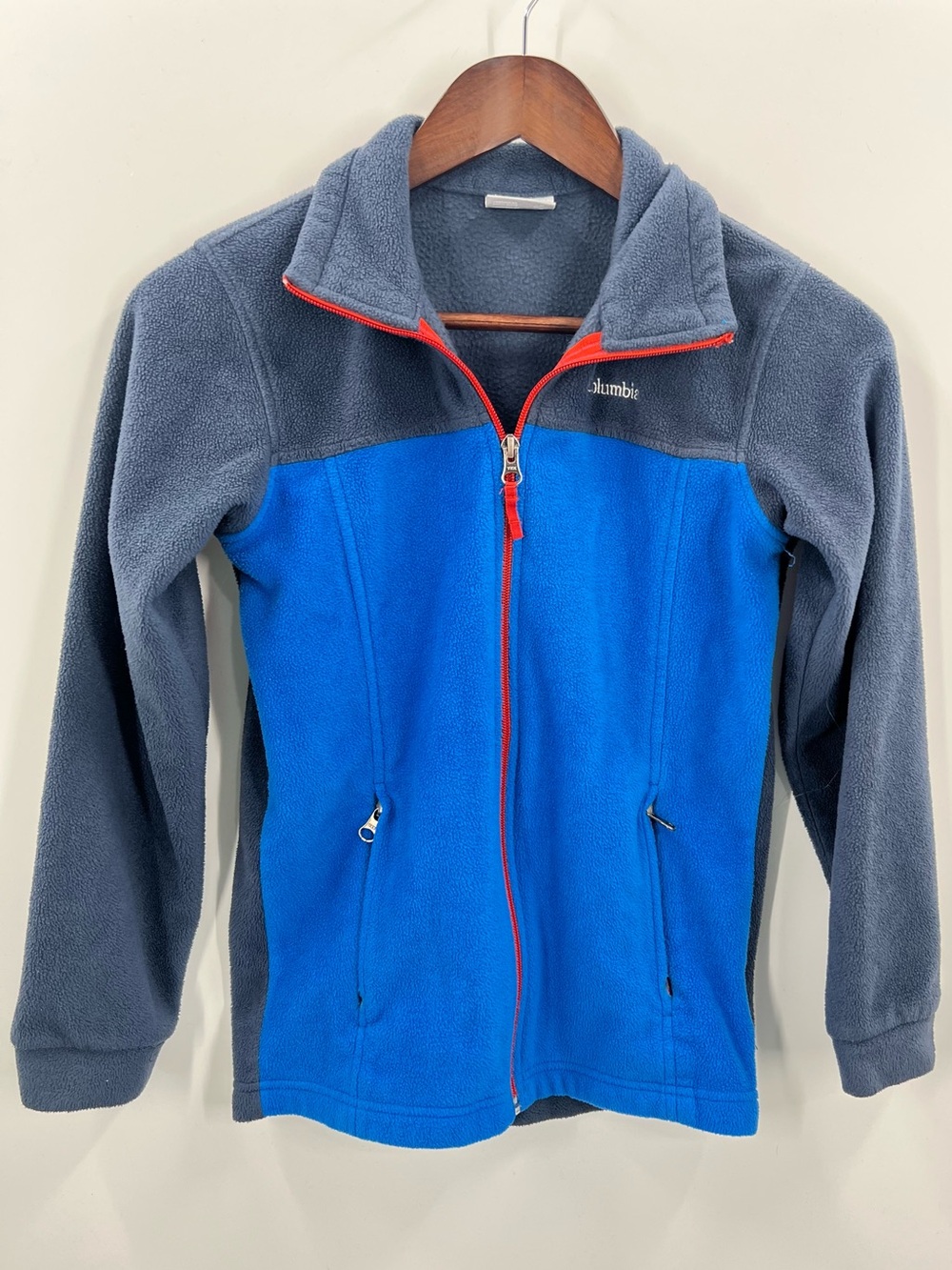 121 Columbia Kids' Blue & Gray Fleece Zip-Up Jacket Medium